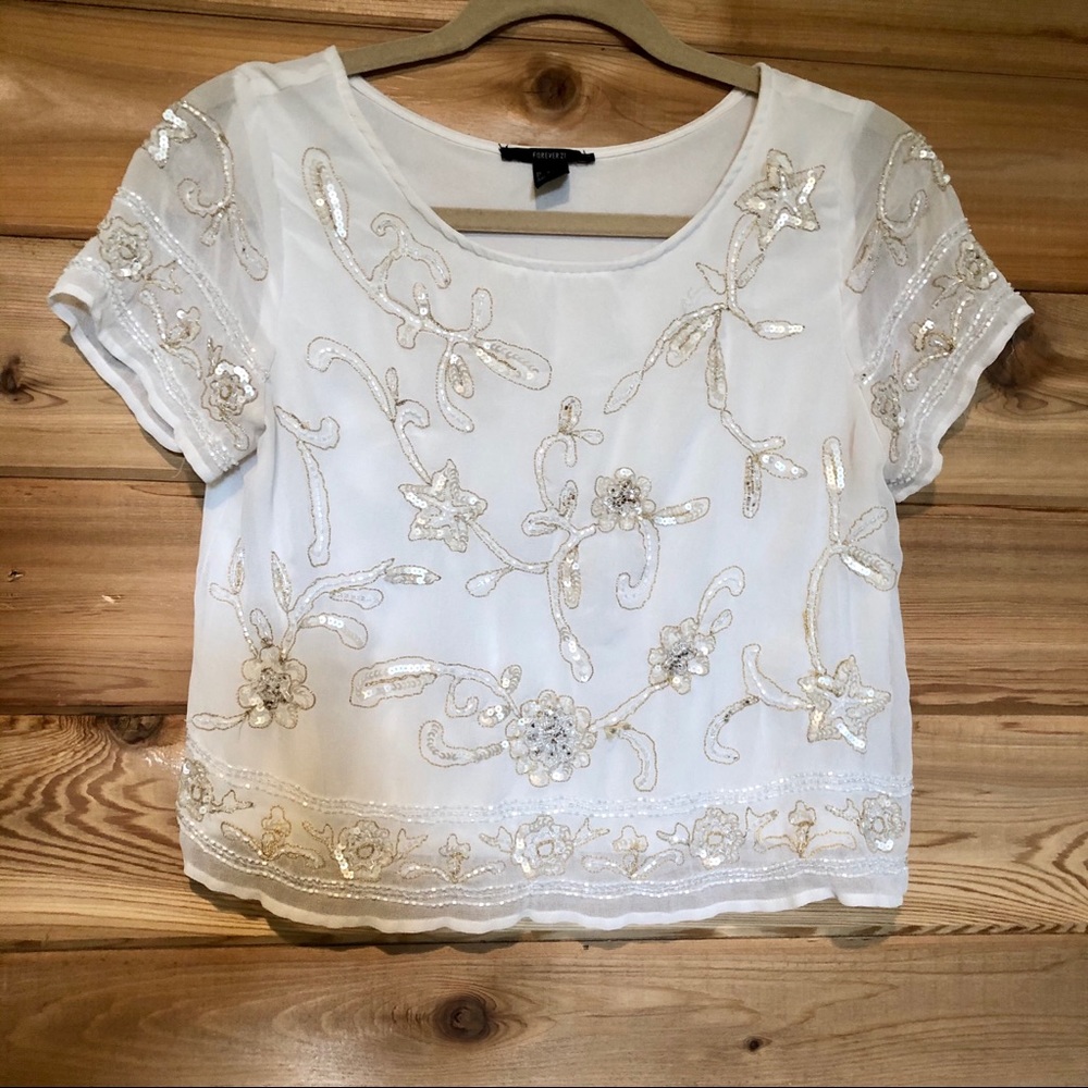 Beautiful Lace and Sequin Blouse